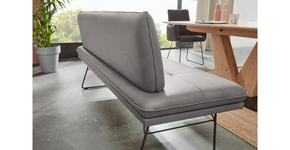 SITZBANK in Metall, Textil Grau, Schwarz  - Schwarz/Grau, Design, Textil/Metall (195/87/65cm) - Dieter Knoll