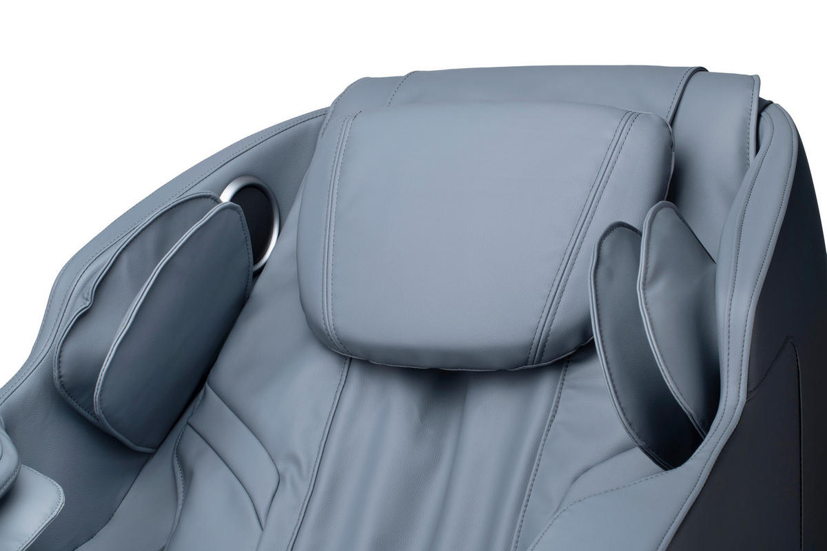 MASSAGESESSEL Fixed po Series  mit Lederlook Grau, Schwarz Relaxfunktion, Liegefunktion, Netzbetrieb, Massagefunktion, USB-Anschluss, ausziehbare Fußstütze, automatische Rückholfunktion, Bluetooth-Lautsprecher, inklusive Armlehnen, Nackenkissen abnehmbar Rückenkissen, Nackenstütze, Sitzkissen, Relaxfunktion, Fußteilverstellung, Nackenkissen  - Schwarz/Grau, KONVENTIONELL, Kunststoff/Textil (136/74,5/104,6cm) - Novel