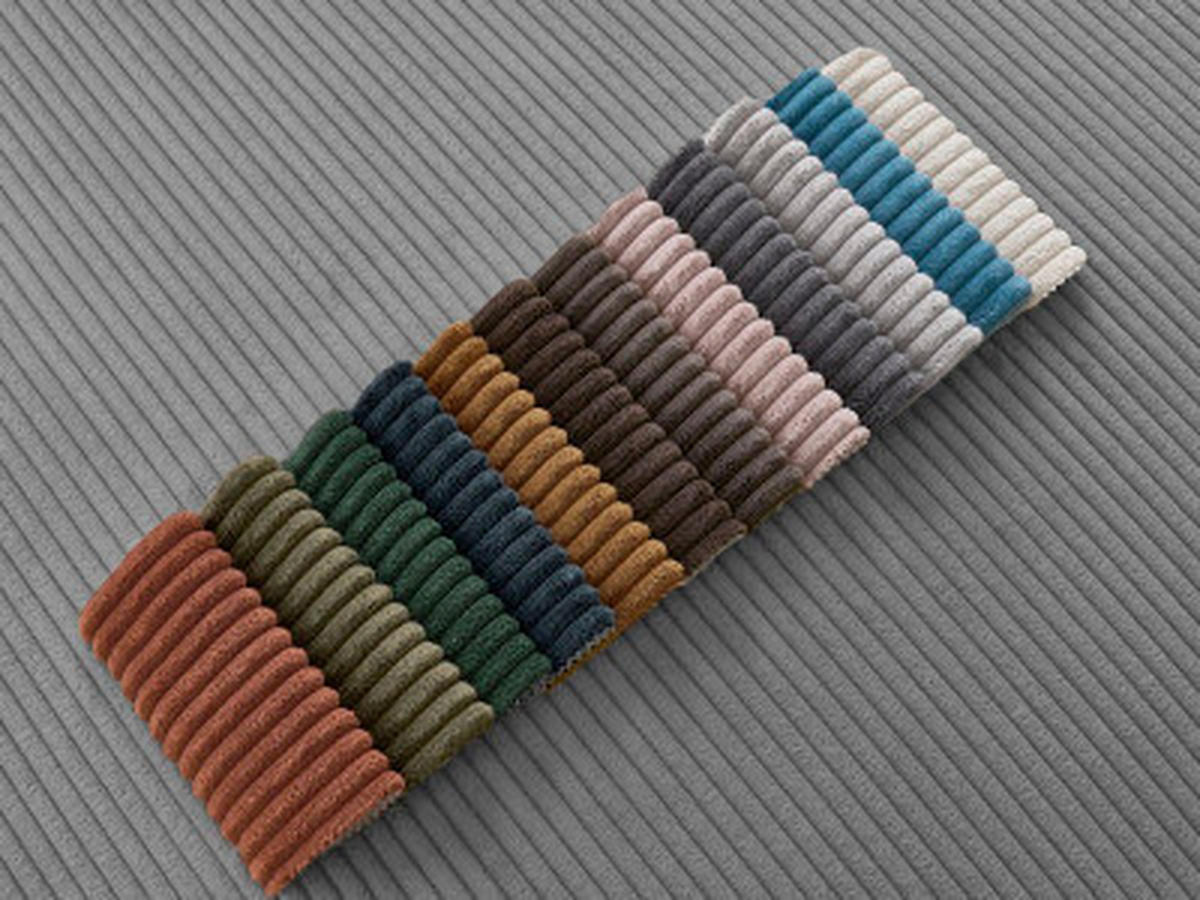 ECKSOFA Ottomane links  ATILLA Dunkelgrau Cord  - Dunkelgrau/Schwarz, MODERN, Kunststoff/Textil (149/244cm)