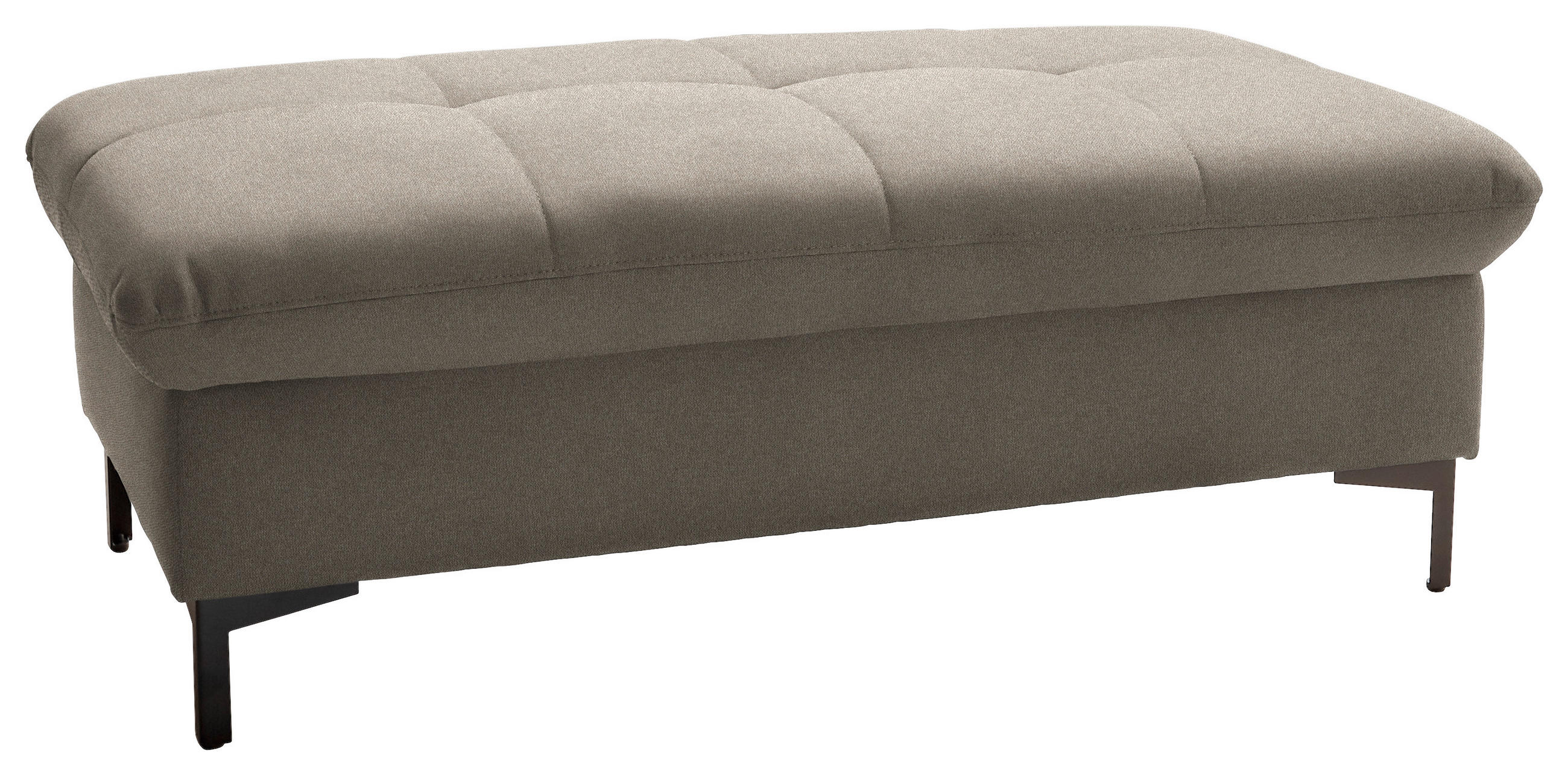 HOCKER in Textil Hellbraun  - Hellbraun/Schwarz, Design, Textil (124/46/68cm) - Xora