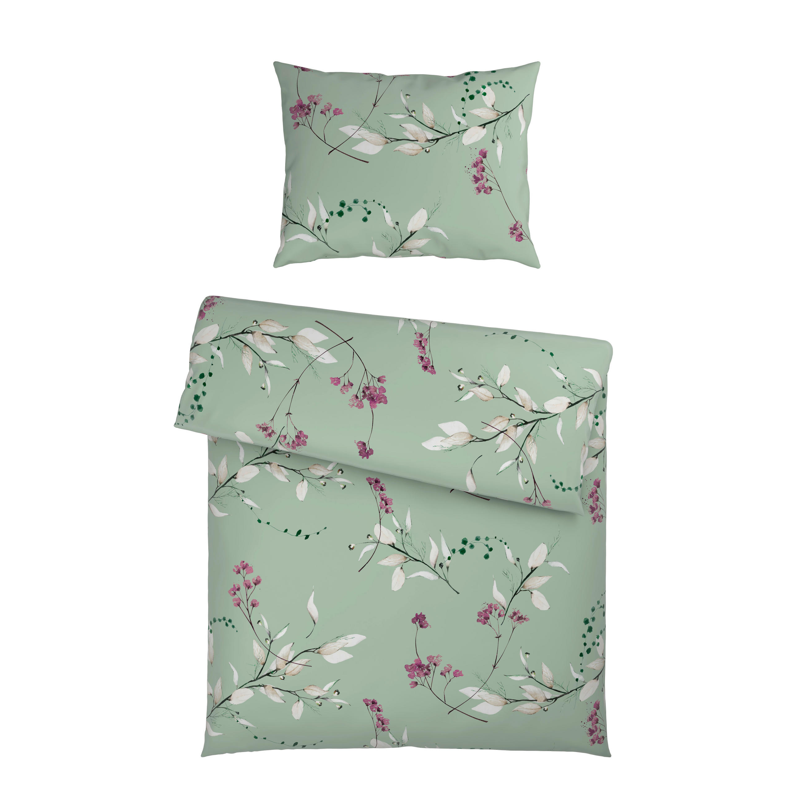 BETTWÄSCHE Satin 140/200 cm  - Grün, KONVENTIONELL, Textil (140/200cm) - Esposa