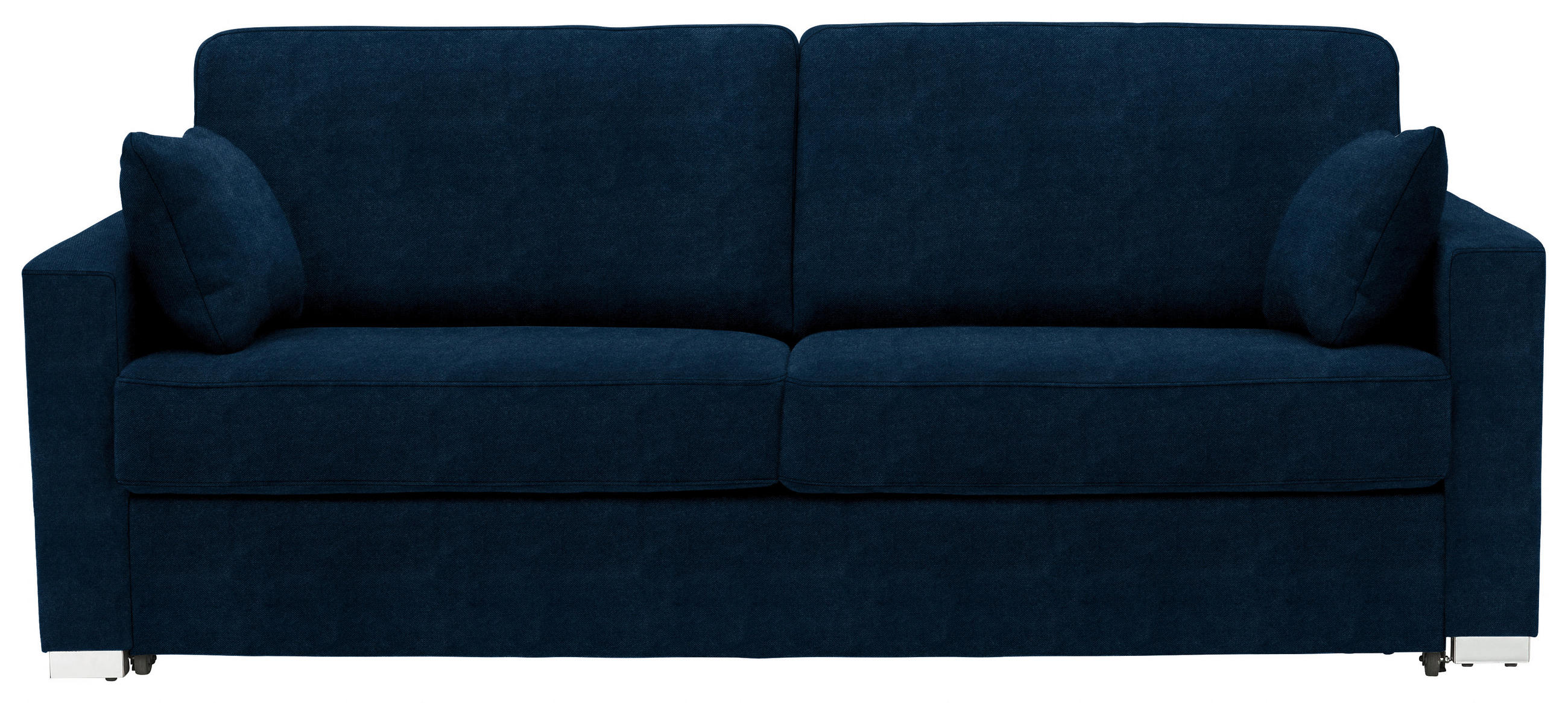 SCHLAFSOFA Webstoff Dunkelblau  - Chromfarben/Dunkelblau, KONVENTIONELL, Textil/Metall (208/86/97cm) - Novel