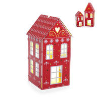 LATERNENHAUS - Rot, LIFESTYLE, Metall (11/11,5/22cm)