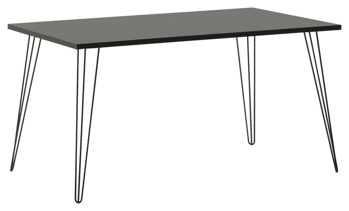 SCHREIBTISCH 140/80/74 cm  in Grau  - Schwarz/Grau, Design, Holzwerkstoff/Metall (140/80/74cm) - MID.YOU