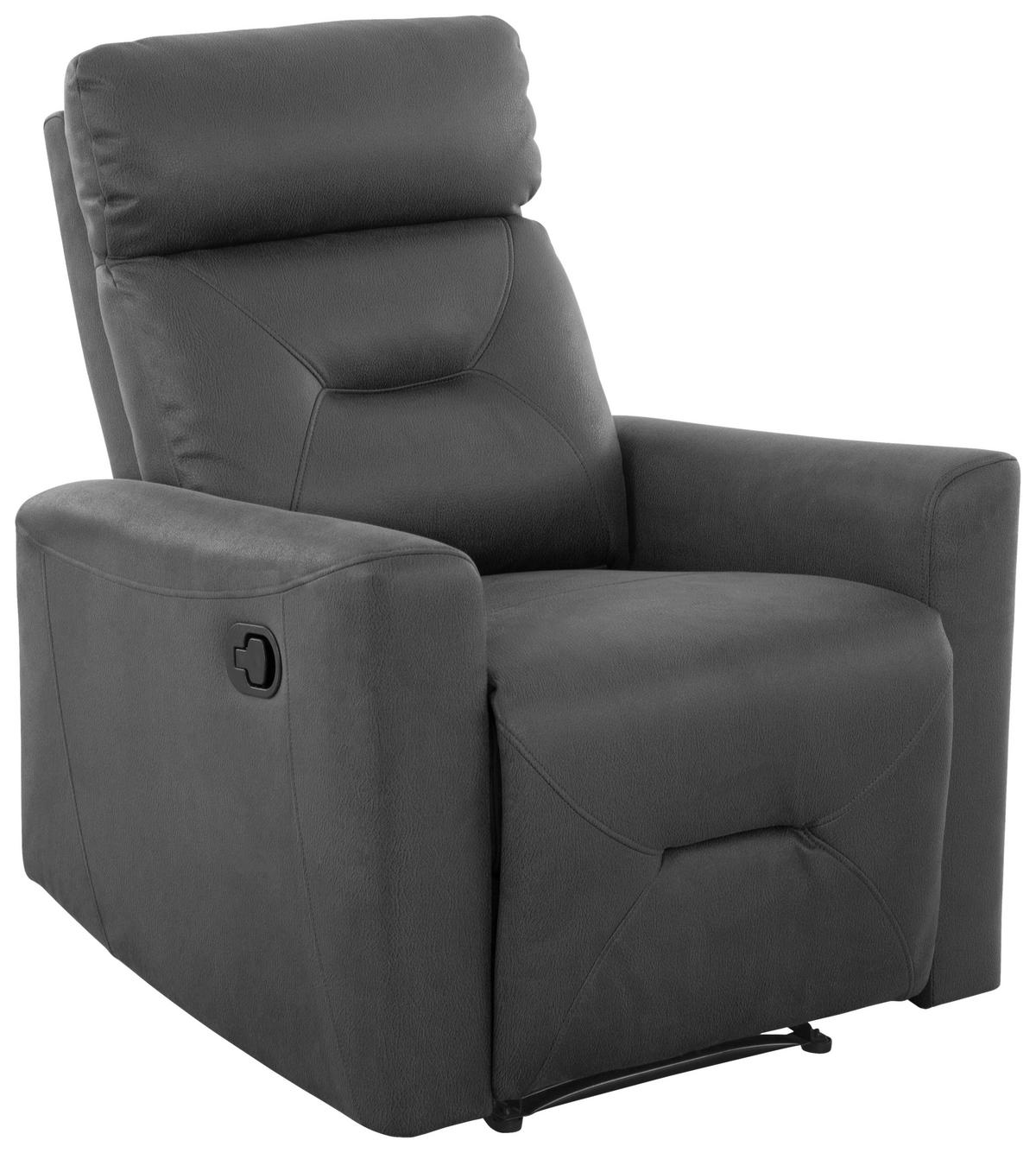 SITZGARNITUR Mikrofaser Grau  - Schwarz/Grau, Design, Textil/Metall - Livetastic