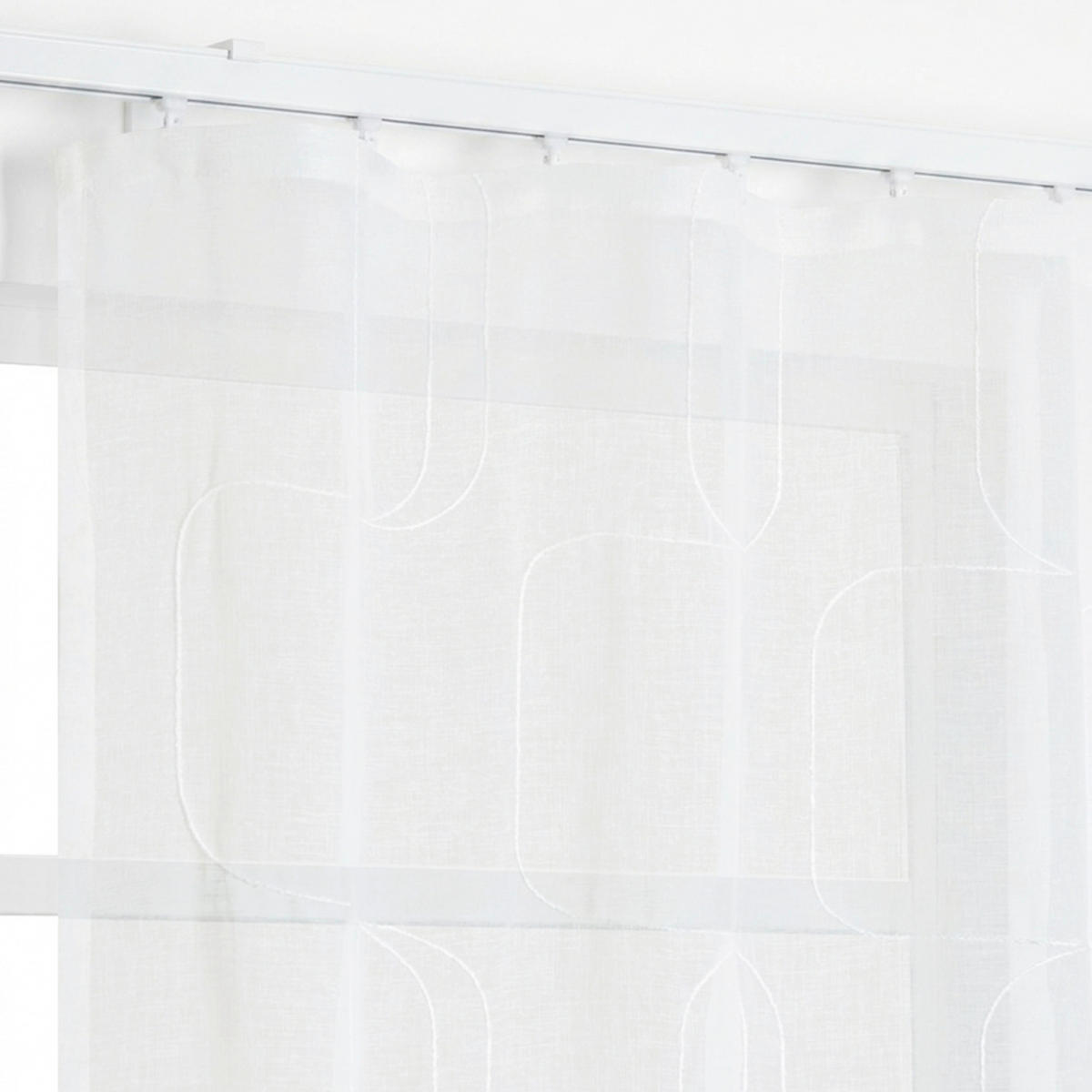 FERTIGVORHANG transparent  - Weiß, Basics, Textil (140/280cm)