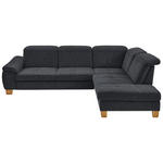 ECKSOFA  in Flachgewebe Anthrazit  301/243 cm  - Wildeiche/Anthrazit, Natur, Holz/Textil (301/243cm) - Voleo