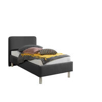 POLSTERBETT  in Anthrazit,  - Anthrazit/Alufarben, MODERN, Textil/Metall (113/97/208cm) - Livetastic