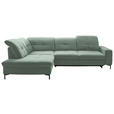 ECKSOFA in Chenille Mintgrün  240/308 cm  - Schwarz/Mintgrün, Design, Textil/Metall (240/308cm) - Xora