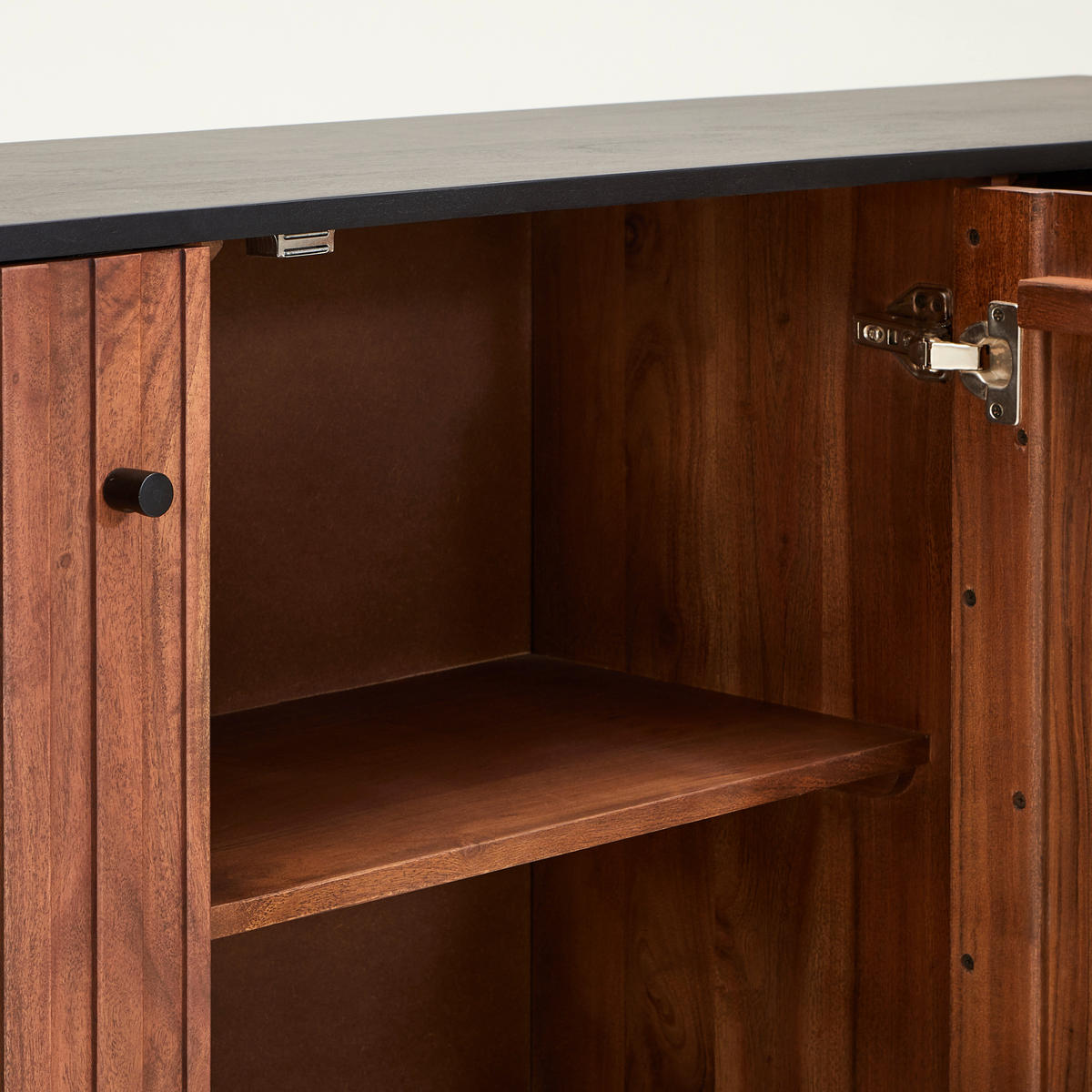 SIDEBOARD  in 170/85/40 cm  - Walnussfarben/Schwarz, LIFESTYLE, Holz/Holzwerkstoff (170/85/40cm) - MID.YOU