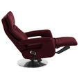 RELAXSESSEL in Leder Weinrot  - Edelstahlfarben/Weinrot, Design, Leder/Metall (78/112/85cm) - Cantus