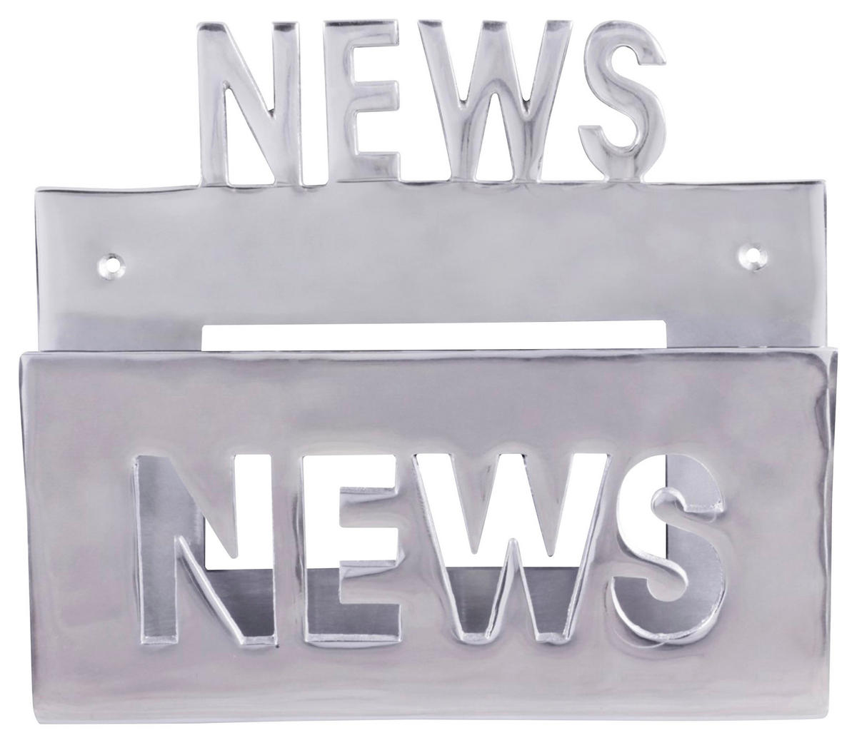 ZEITUNGSSTÄNDER 30/27/7 cm  - Silberfarben, Modern, Metall (30/27/7cm) - MID.YOU