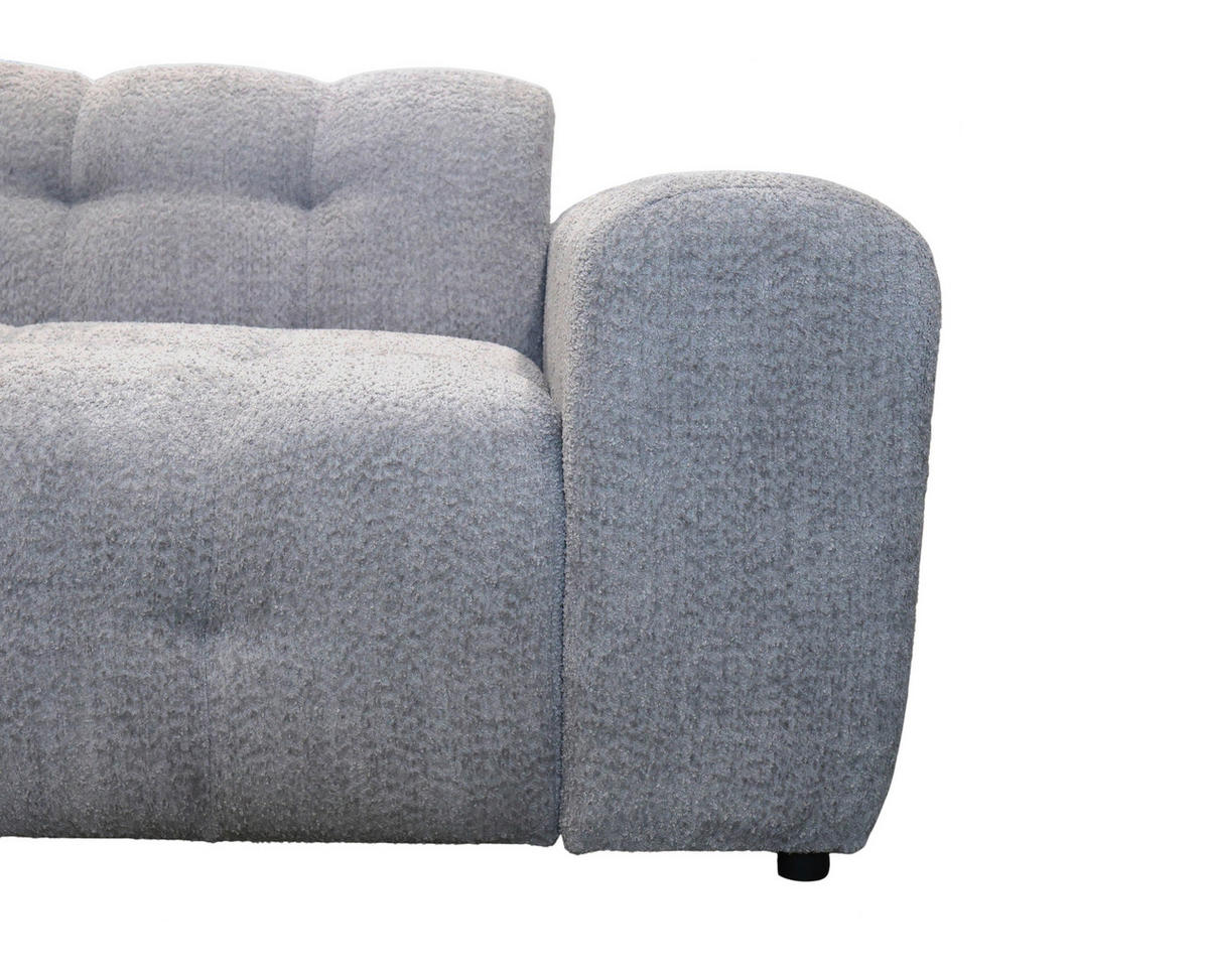 ECKSOFA RUNO in Bouclé Grau  175/270 cm  - Schwarz/Grau, Design, Kunststoff/Textil (175/270cm) - MID.YOU