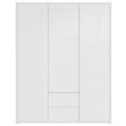 DREHTÜRENSCHRANK 169/214/60 cm,  in Weiß, Weiß Hochglanz, 3-türig  - Weiß Hochglanz/Weiß, Trend, Holzwerkstoff (169/214/60cm) - Carryhome