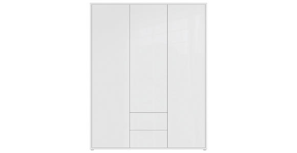 DREHTÜRENSCHRANK 169/214/60 cm,  in Weiß, Weiß Hochglanz, 3-türig  - Weiß Hochglanz/Weiß, Trend, Holzwerkstoff (169/214/60cm) - Carryhome