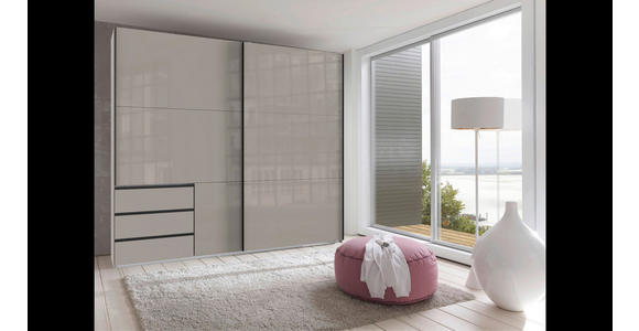 SCHWEBETÜRENSCHRANK  in Sahara  - Schwarz/Sahara, KONVENTIONELL, Glas/Holzwerkstoff (250/236/65cm) - Hom`in