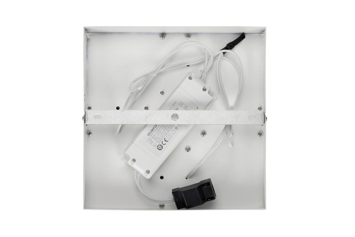 STROPNÍ LED SVÍTIDLO, 75,5/75,5/5 cm - bílá, Lifestyle, kov/dřevo (75,5/75,5/5cm) - Novel