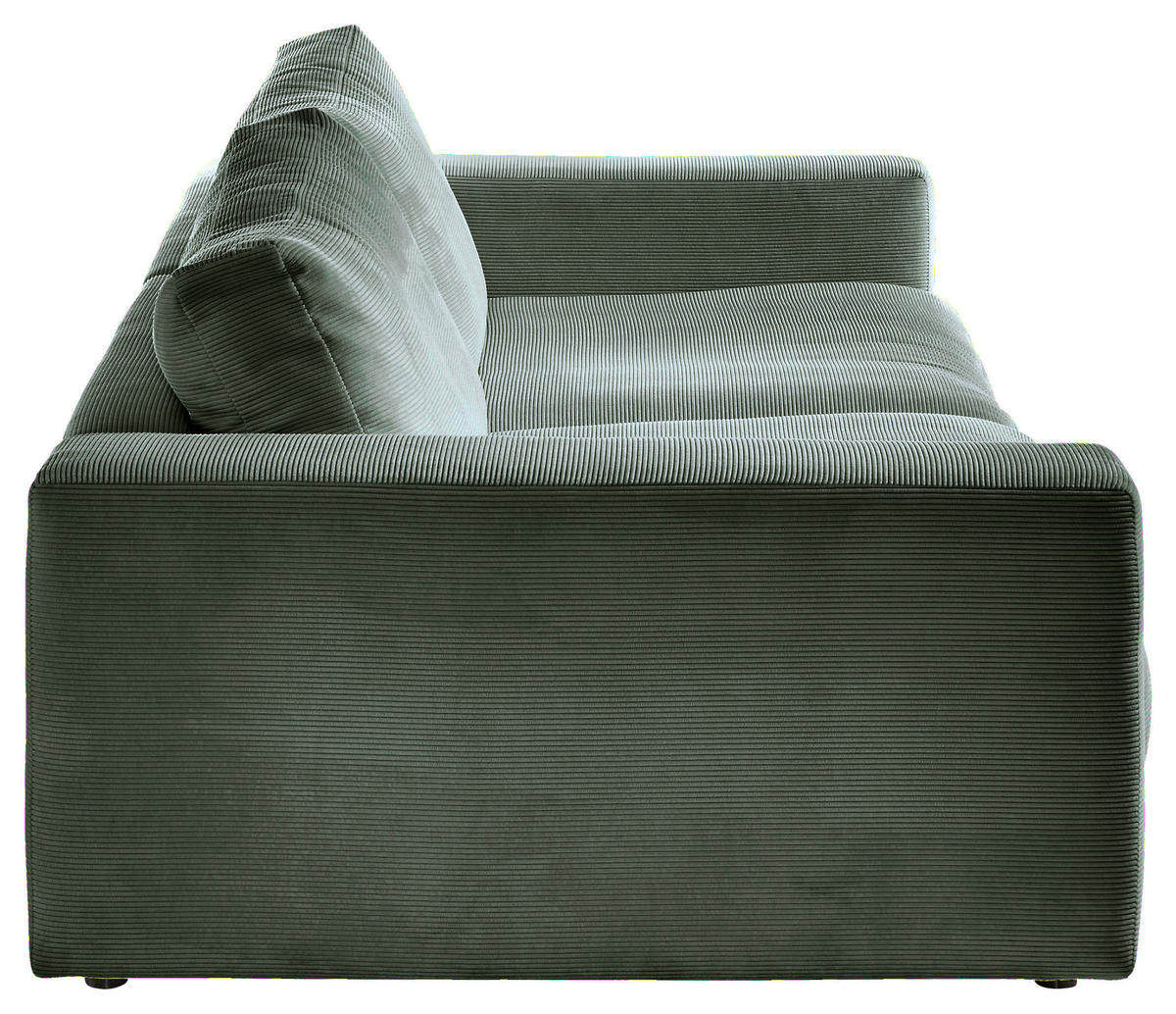 MEGASOFA Feincord Olivgrün  - Schwarz/Olivgrün, Design, Kunststoff/Textil (290/86/127cm) - Pure Home Lifestyle