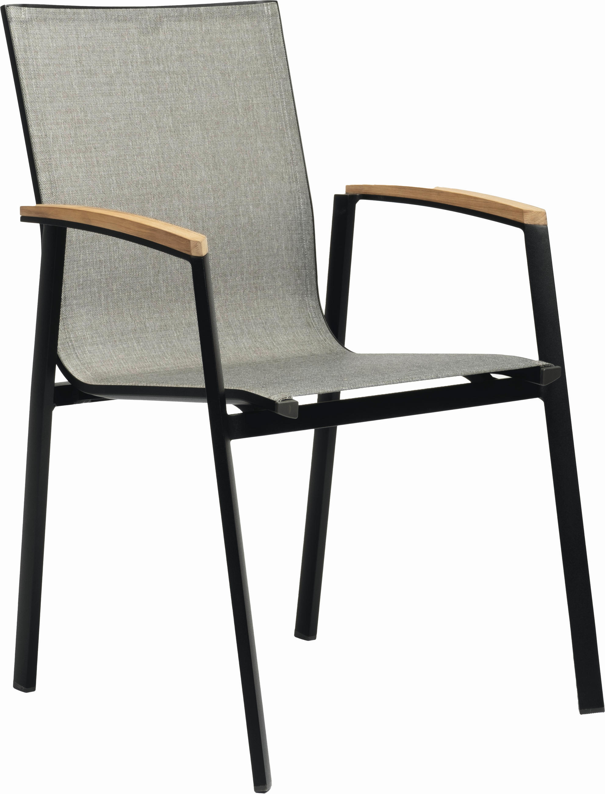 STAPELSESSEL in Metall, Holz, Textil Grau, Schwarz, Teakfarben  - Schwarz/Grau, Basics, Holz/Textil (57/89/65cm) - Stern