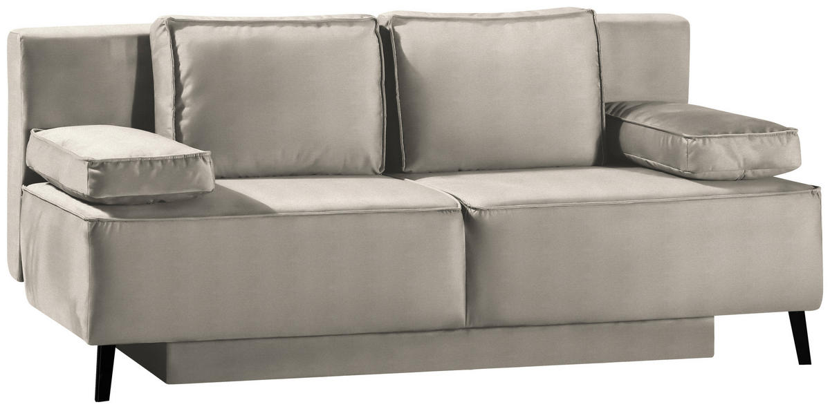 SCHLAFSOFA in Naturfarben  - Schwarz/Naturfarben, Konventionell, Textil/Metall (197/91/88cm) - Novel