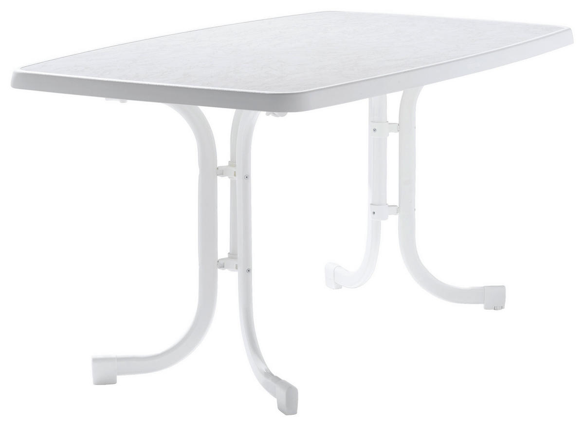 GARTENTISCH Holzwerkstoff Weiß rechteckig  - Weiß, MODERN, Holzwerkstoff/Metall (150/90/72cm) - Sieger