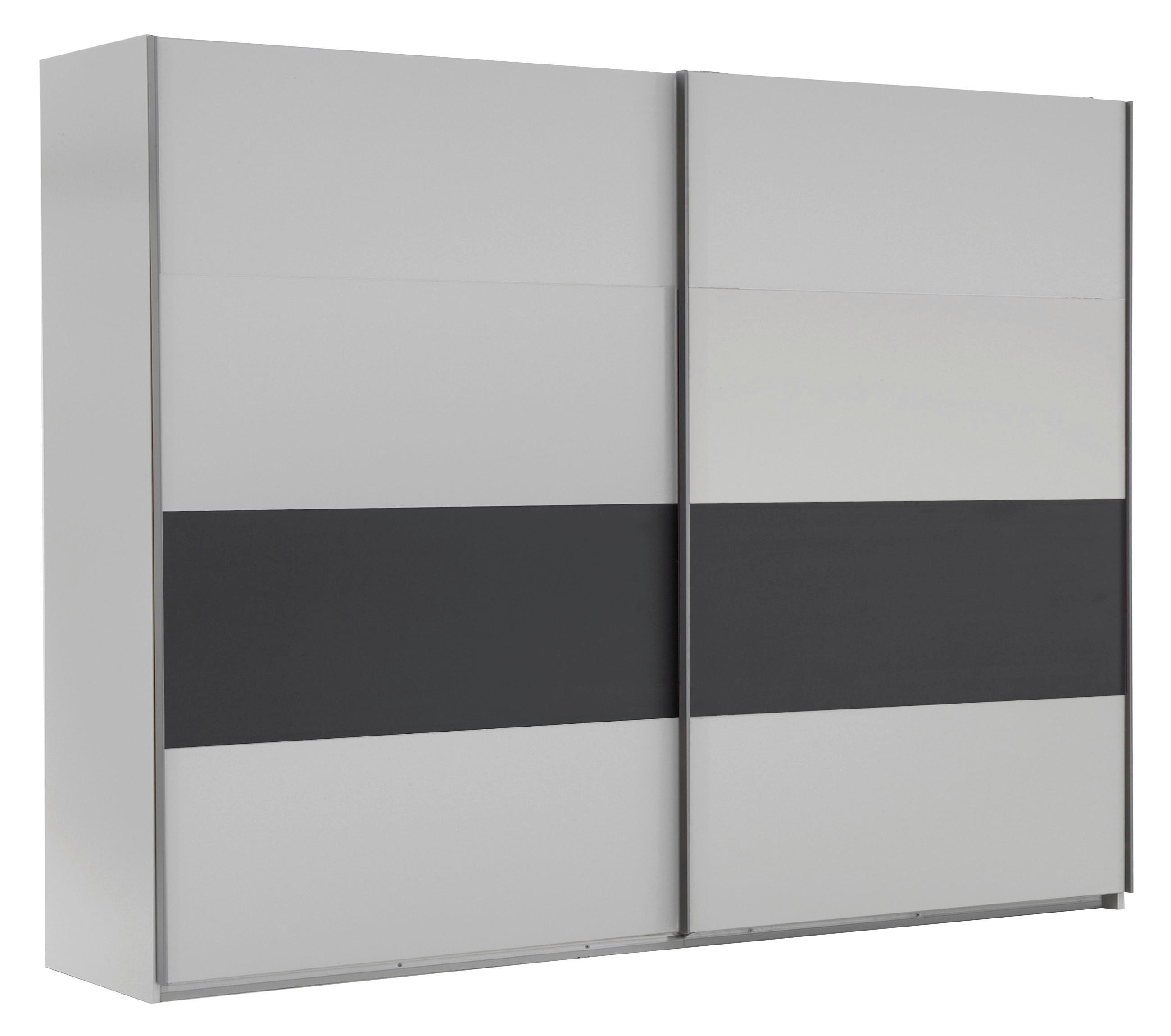 GARDEROB MED SKJUTDÖRRAR 270/210/65 cm 2-dörrar - vit/grafitfärgad, Design, metall/trämaterial (270/210/65cm) - Carryhome