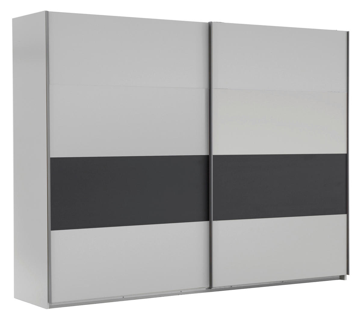 GARDEROB MED SKJUTDÖRRAR 270/210/65 cm 2-dörrar - vit/grafitfärgad, Design, metall/trämaterial (270/210/65cm) - Carryhome
