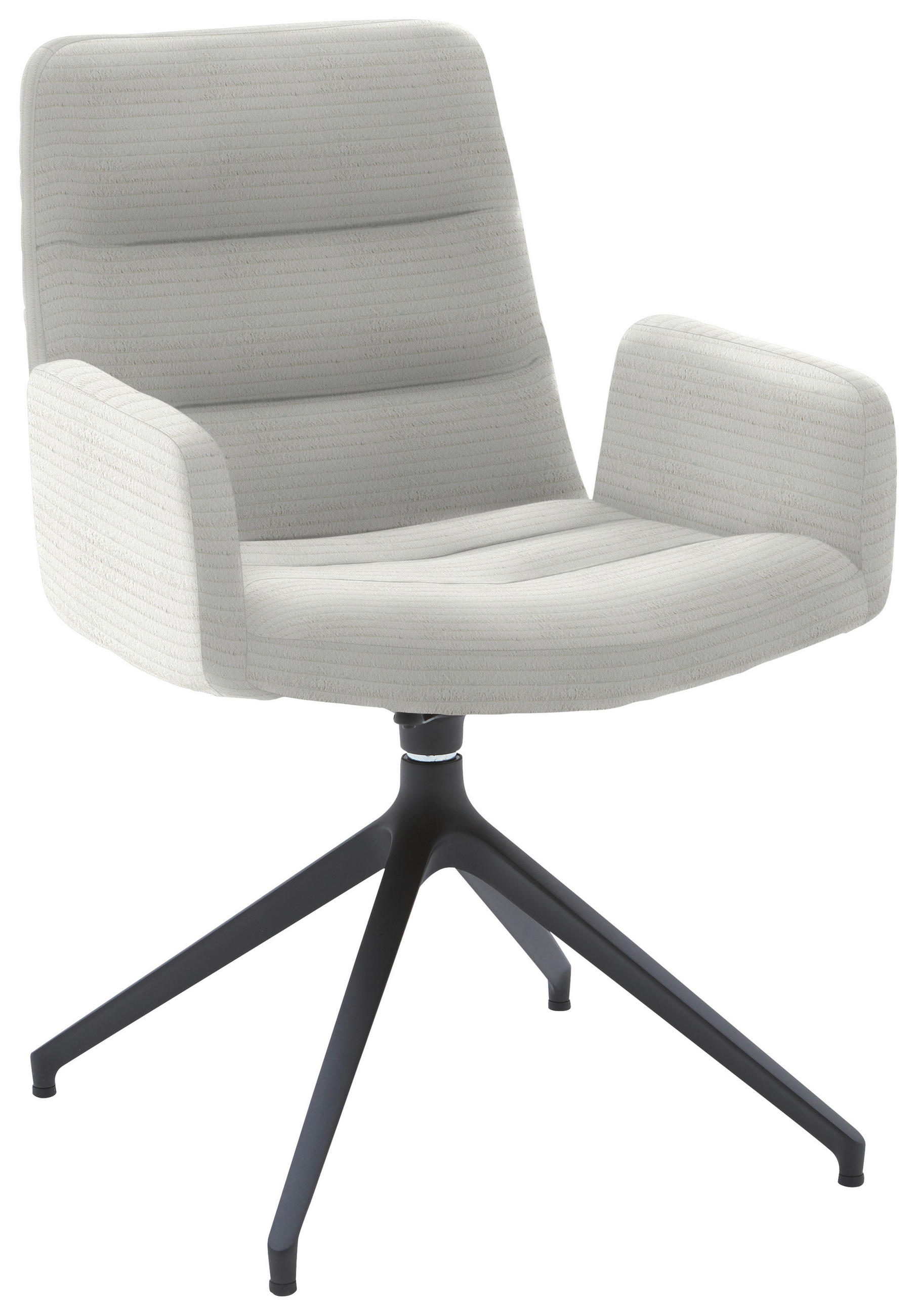 ARMLEHNSTUHL  in Cord  - Weiss/Schwarz, Design, Textil/Metall (61/88/66cm) - Dieter Knoll
