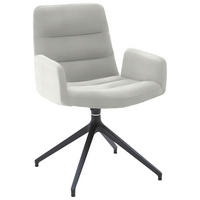 ARMLEHNSTUHL  in Cord  - Weiss/Schwarz, Design, Textil/Metall (61/88/66cm) - Dieter Knoll