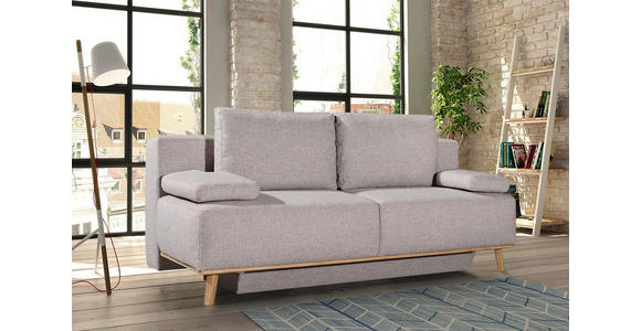 BOXSPRINGSOFA Hellgrau - Hellgrau, MODERN, Holz/Textil (203/97/107cm) - Dieter Knoll