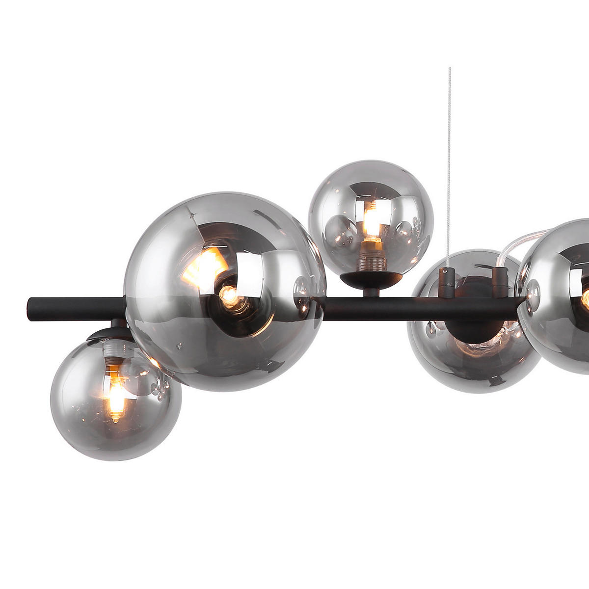 LED-HÄNGELEUCHTE 86/36/120 cm    - Schwarz, Design, Glas/Metall (86/36/120cm) - Globo