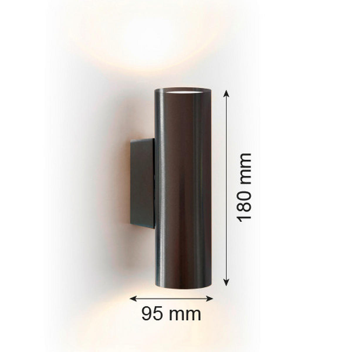 WANDLEUCHTE Mitos   - Schwarzchrom, Basics, Metall (18/5.5/9.5cm)