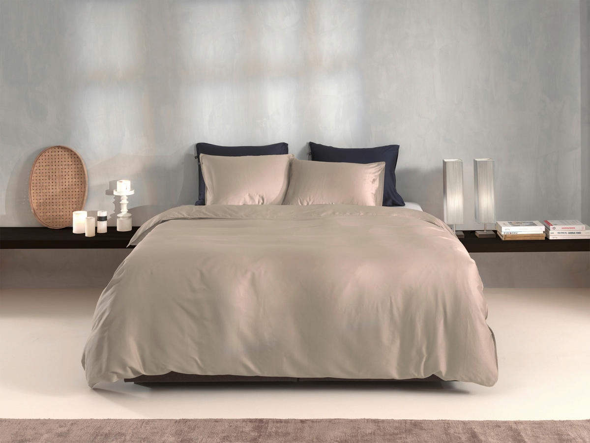 BETTWÄSCHE 3-teilig Satinado Makosatin 200/200 cm  - Sandfarben, Basics, Textil (200/200cm)