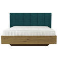 BOXSPRINGBETT 180/200 cm  in Petrol, Wildeiche  - Wildeiche/Petrol, Natur, Holz/Textil (180/200cm) - Valnatura