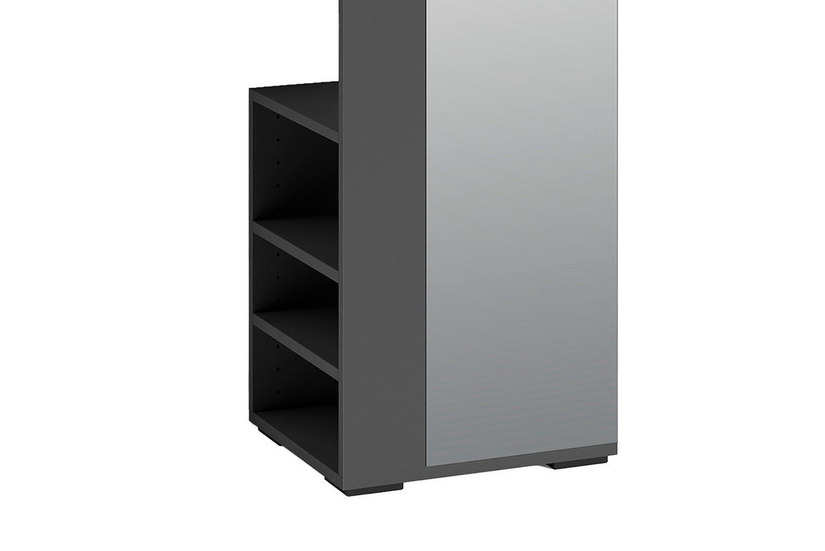 GARDEROBE  in 40/184/35 cm  - Anthrazit/Silberfarben, Design, Holzwerkstoff/Kunststoff (40/184/35cm) - Livetastic