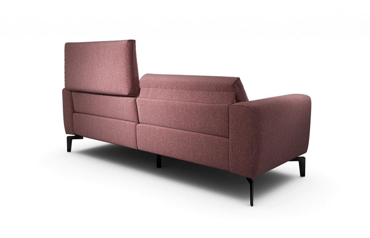2,5-Sitzer inkl. Hocker Chenille Rot  - Rot/Schwarz, Design, Textil/Metall (220/86/86-94cm) - SENSOO