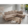 WOHNLANDSCHAFT in Mikrofaser Hellbraun  - Chromfarben/Hellbraun, Modern, Kunststoff/Textil (169/330/212cm) - Livetastic