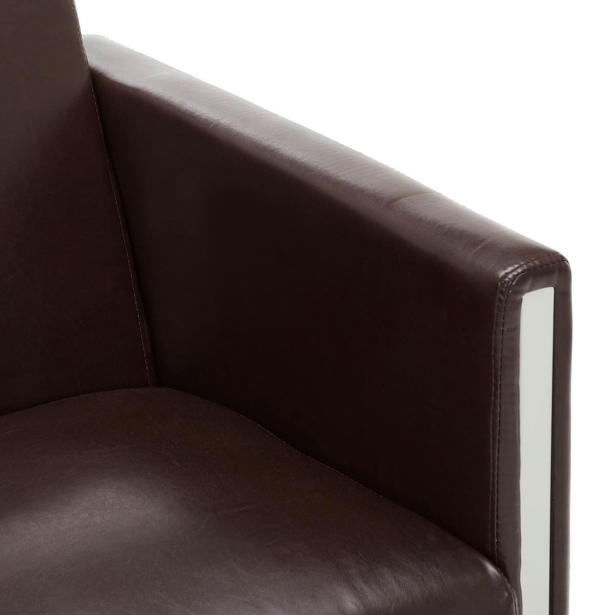 2-SITZER-SOFA Lederlook Dunkelbraun  - Dunkelbraun/Grau, MODERN, Textil/Metall (111/78/71cm) - MID.YOU