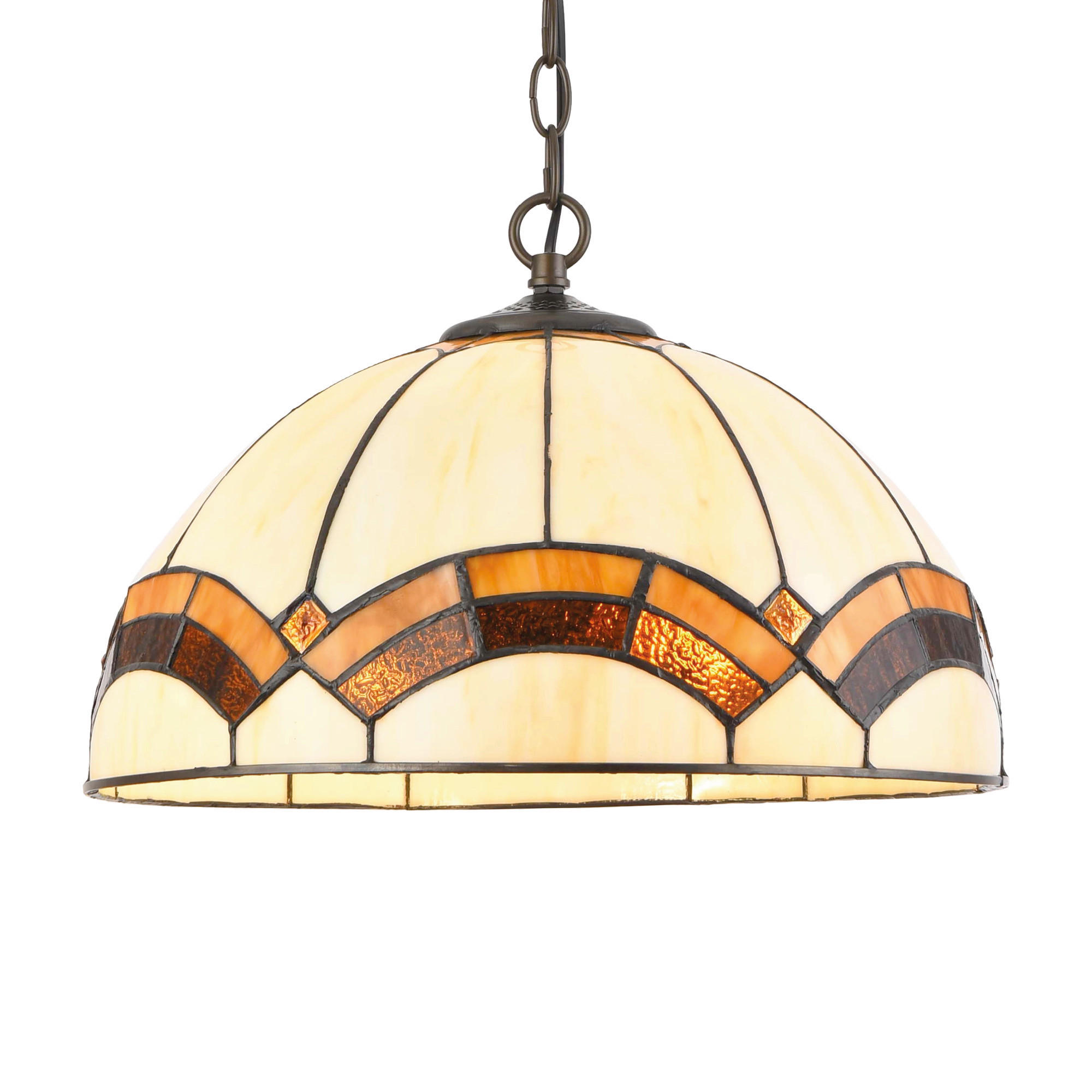 ASZTALI LÁMPA - barna/többszínű, Basics, Üveg/fém (40/23/40cm)