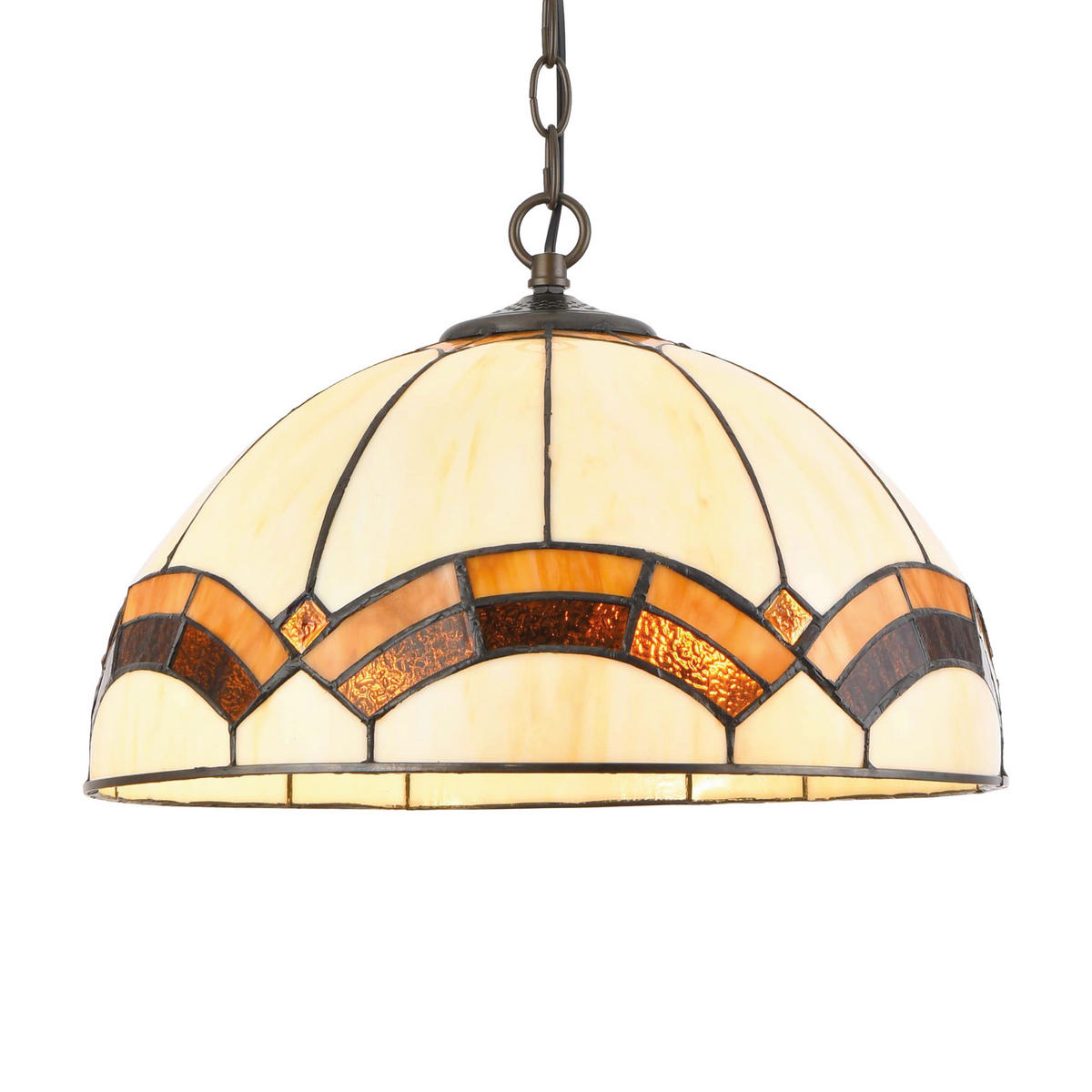 ASZTALI LÁMPA - barna/többszínű, Basics, Üveg/fém (40/23/40cm)