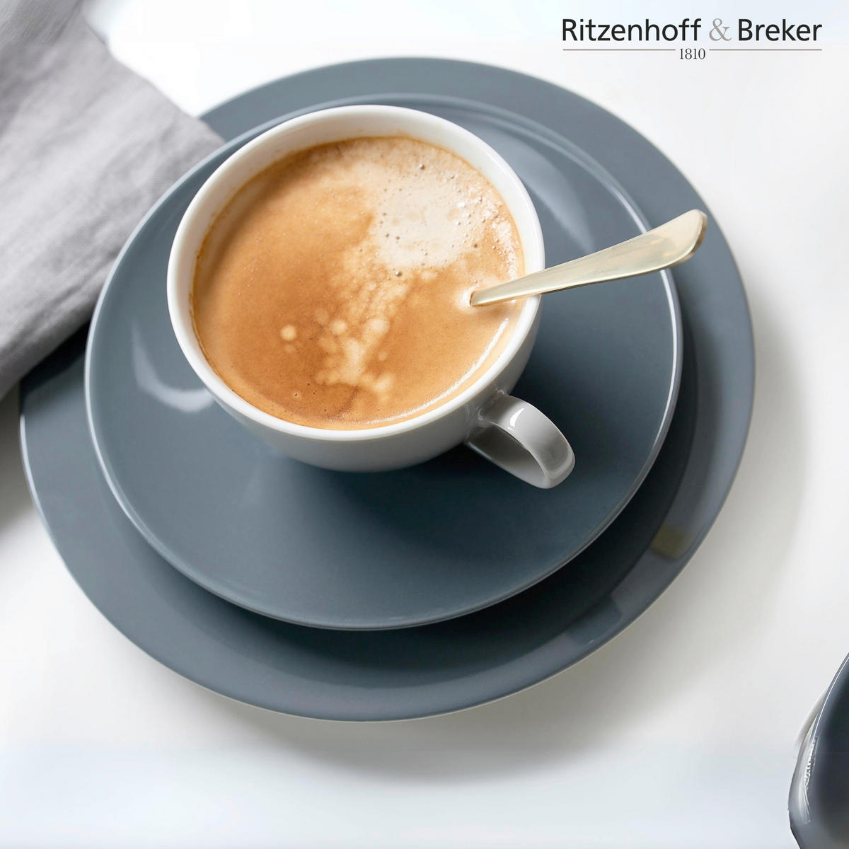 KAFFEESET 12-teilig  - Anthrazit, Basics, Keramik (33/31/28cm) - Ritzenhoff Breker