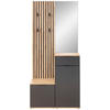 GARDEROBE 4-teilig  in 88/195/35 cm  - Anthrazit/Eiche Artisan, Design, Glas/Holzwerkstoff (88/195/35cm) - Xora