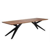 ESSTISCH in Holz 220/100/75 cm  - Wildeiche/Schwarz, LIFESTYLE, Holz/Metall (220/100/75cm) - Linea Natura