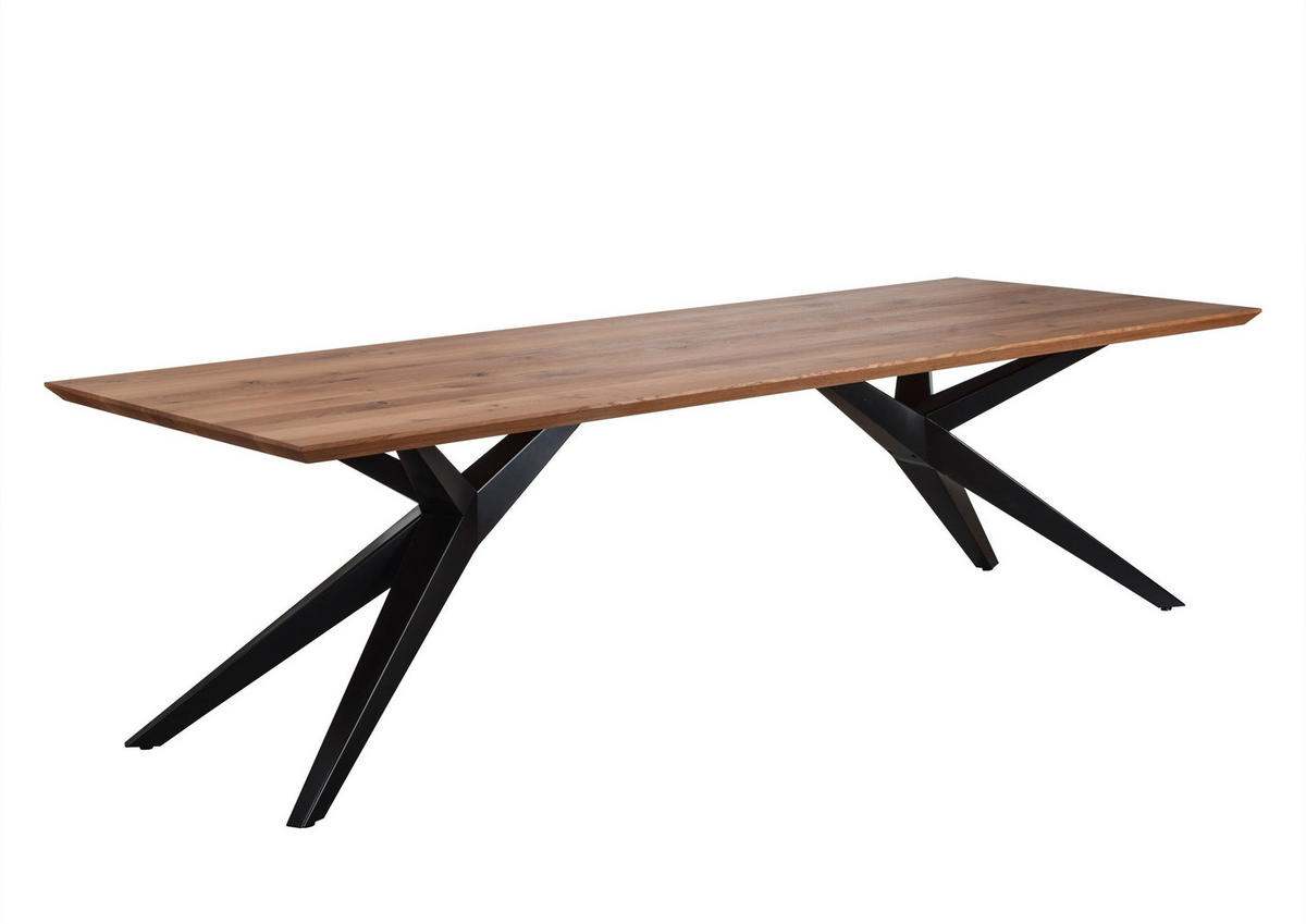 ESSTISCH in Holz 220/100/75 cm  - Wildeiche/Schwarz, LIFESTYLE, Holz/Metall (220/100/75cm) - Linea Natura