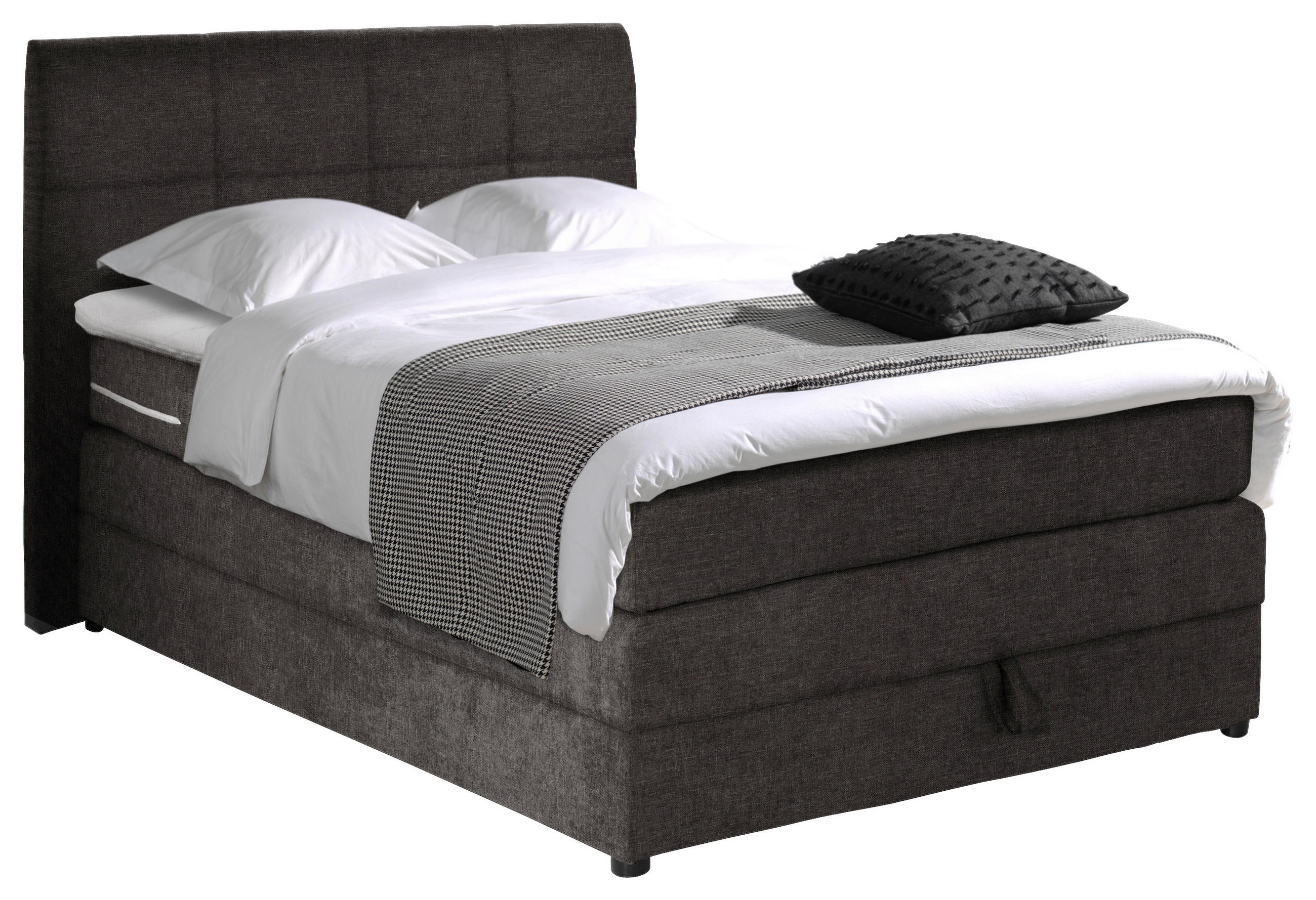 BOXSPRINGBETT 120/200 cm  in Grau  - Schwarz/Grau, MODERN, Holz/Kunststoff (120/200cm) - MID.YOU