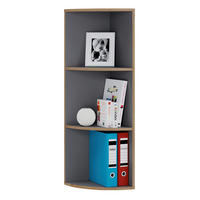 Etajeră De Colț 33/110/33 cm, antracit, stejar miere,  - stejar miere/antracit, Design, plastic/material pe bază de lemn (33/110/33cm) - Livetastic