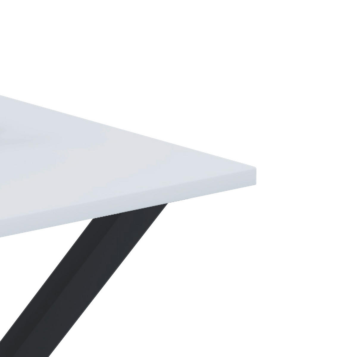 SCHREIBTISCH 110/80/76 cm  in Schwarz, Weiss  - Weiss/Schwarz, Modern, Holzwerkstoff/Metall (110/80/76cm) - MID.YOU