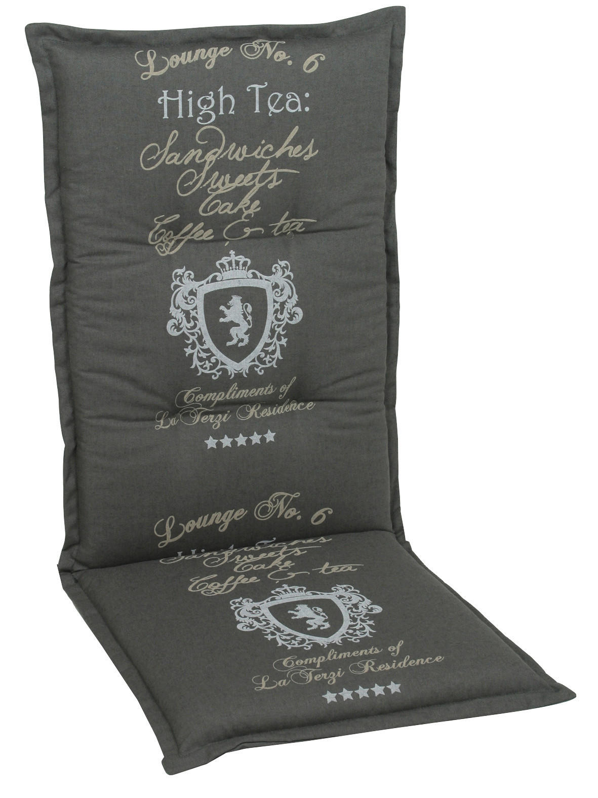 SESSELAUFLAGE Schriftzug  - Anthrazit, Design, Textil (50/7/120cm)