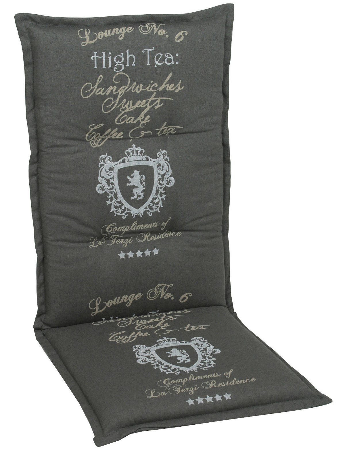 SESSELAUFLAGE Schriftzug  - Anthrazit, Basics, Textil (50/7/108cm)