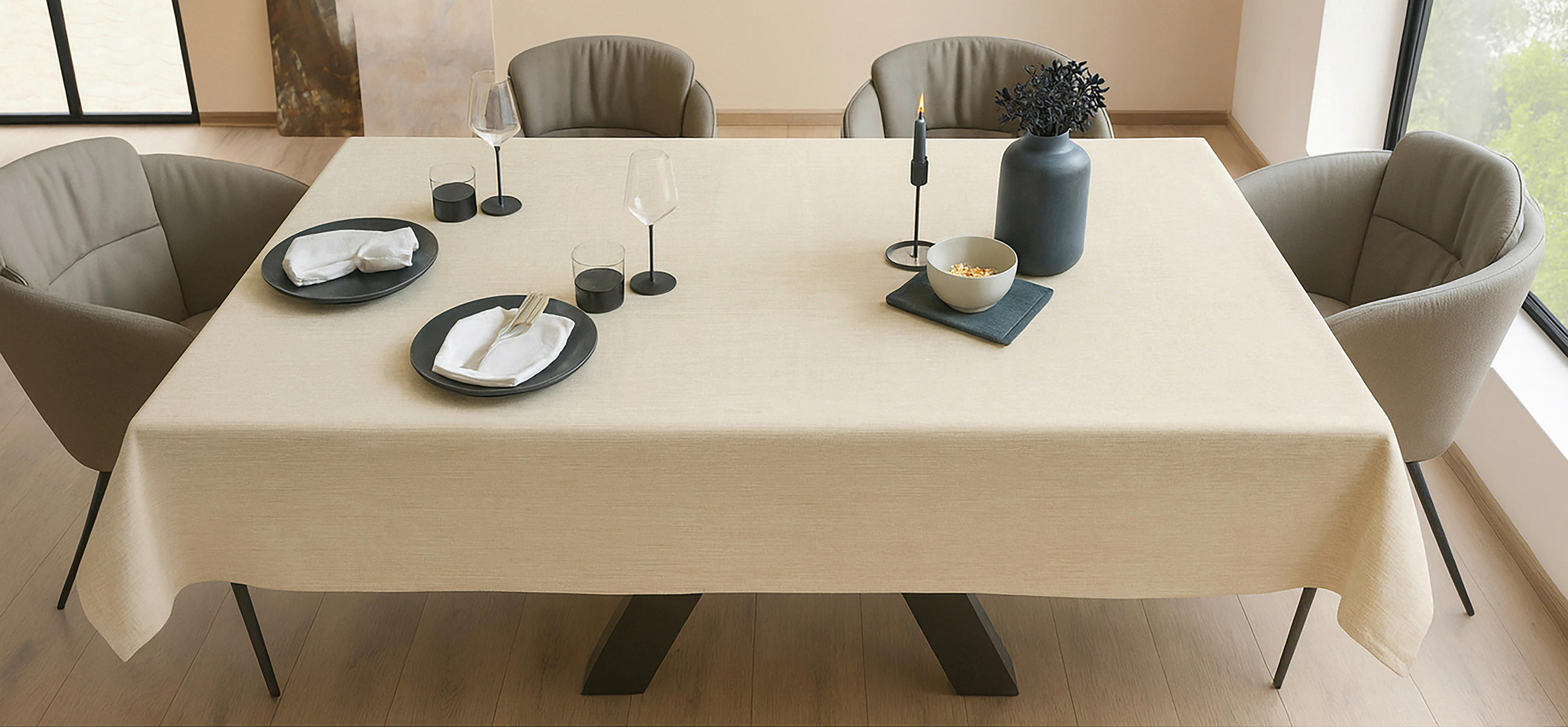 TISCHDECKE Textil Sandfarben - Sandfarben, Basics, Textil (150/230cm) - Dieter Knoll